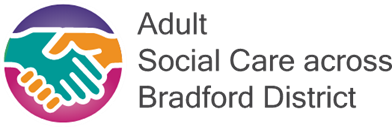 Logo for Adult Social Care in Bradford, a drawing of two hands clasped