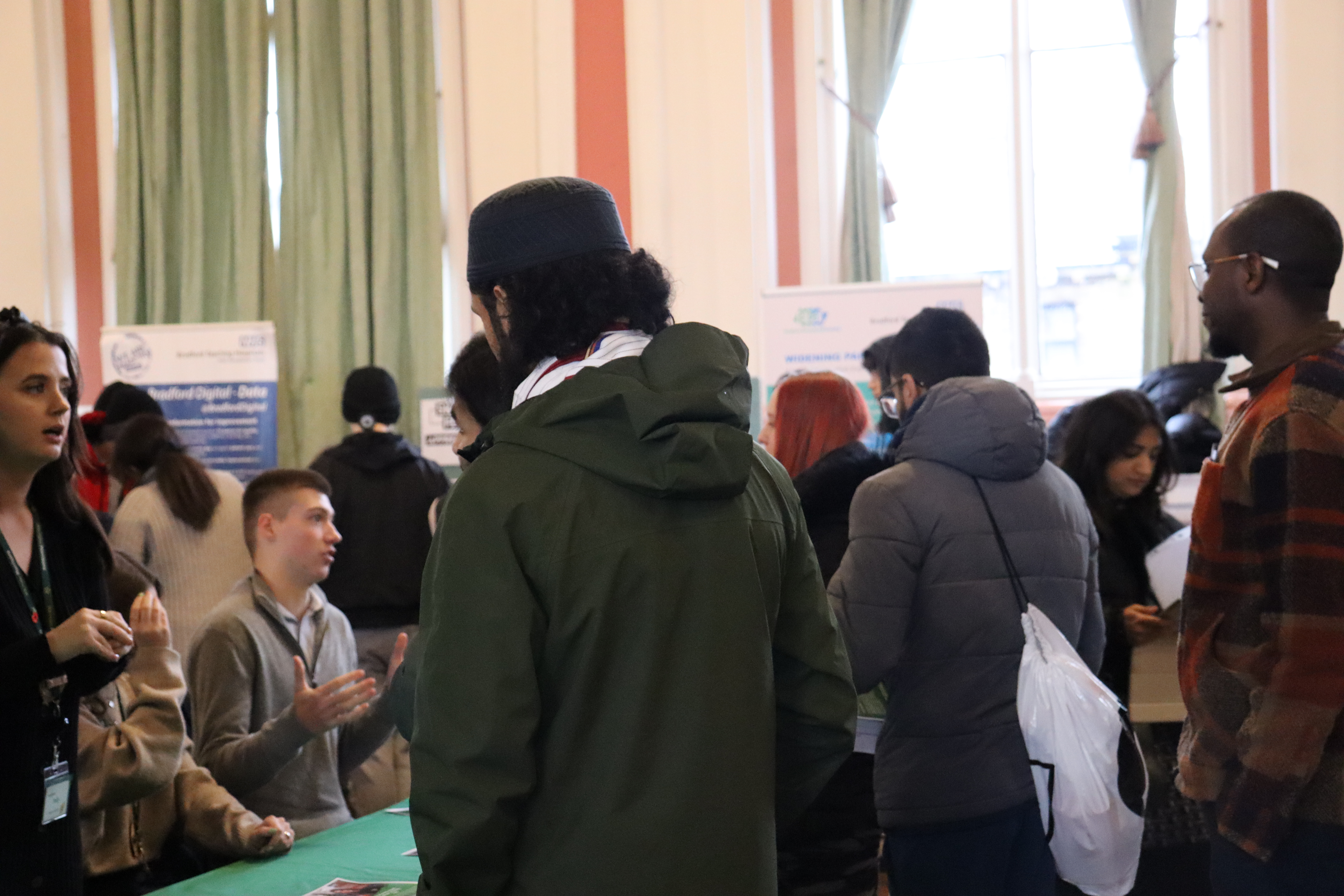 A room busy with young people