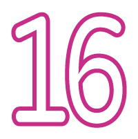 Icon of large pink number 16