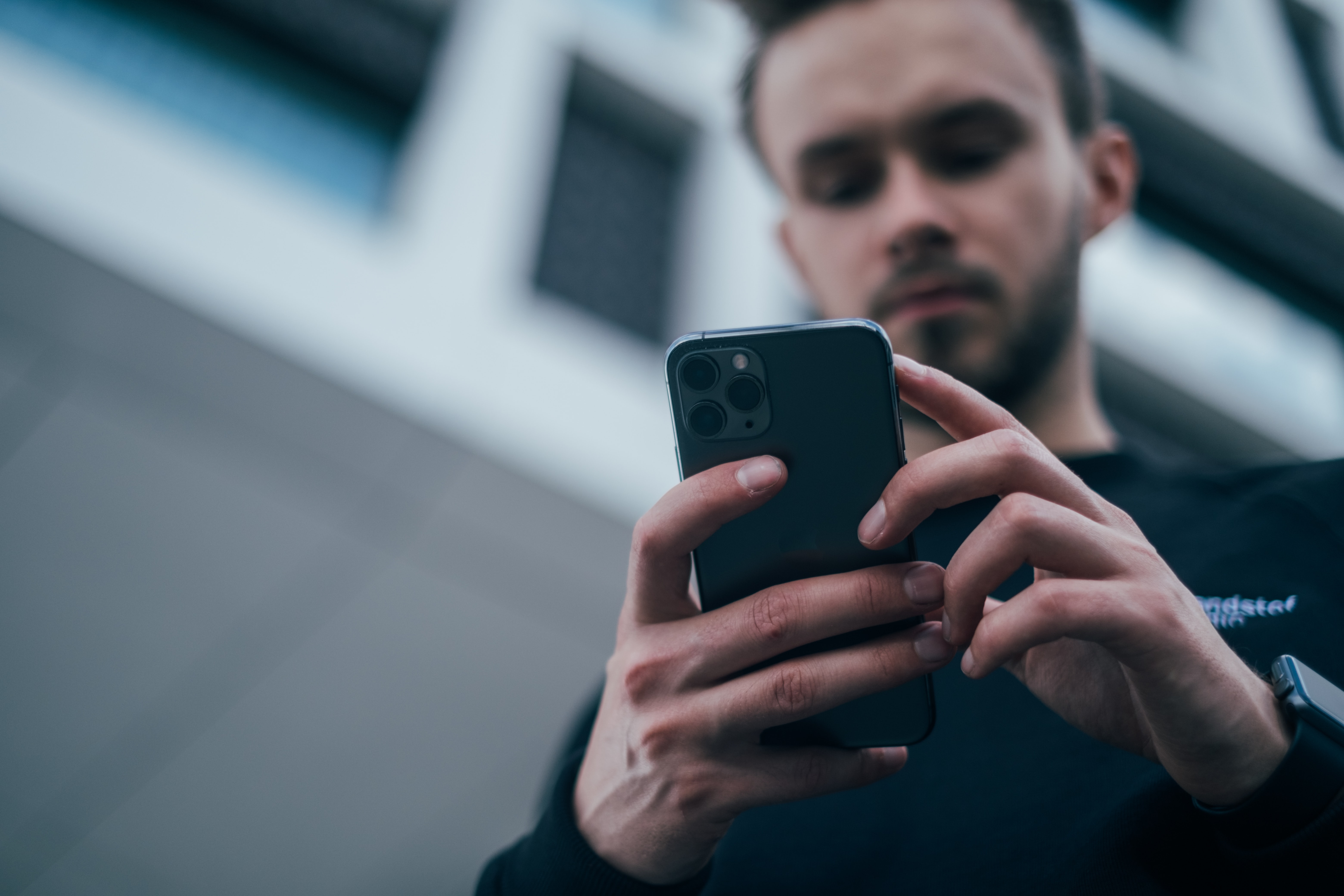 A man looking on his phone