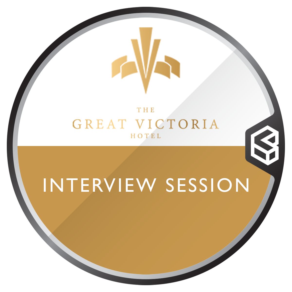 The Great Victoria Hotel Interview Session digital badge artwork