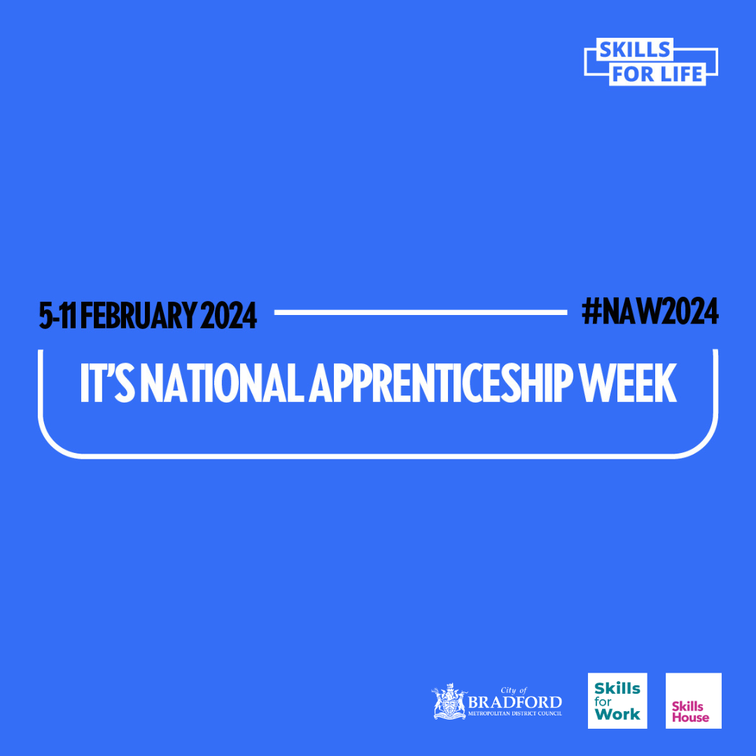National Apprenticeship Week 2024 logo on a blue background