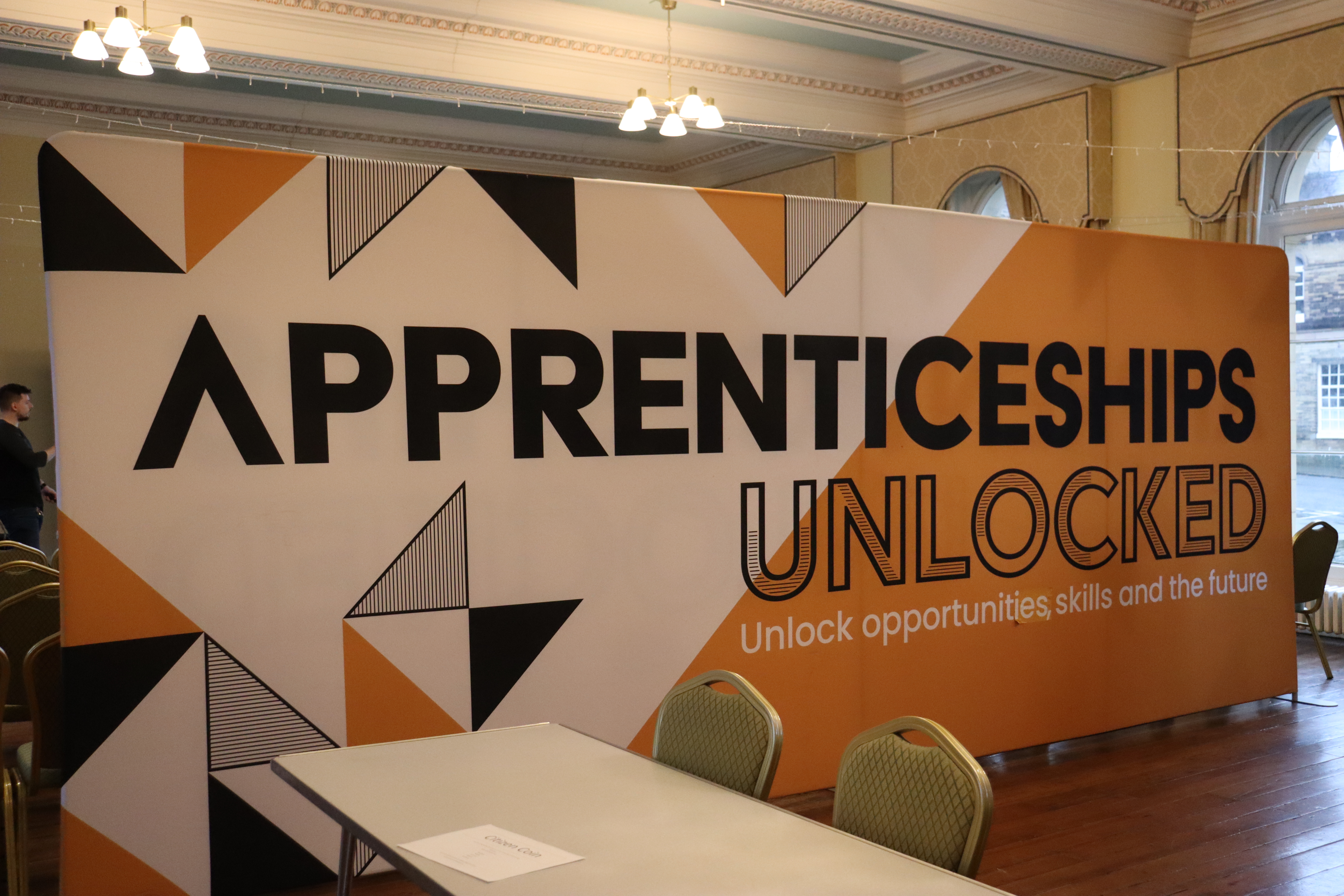 Large Apprenticeships Unlocked sign