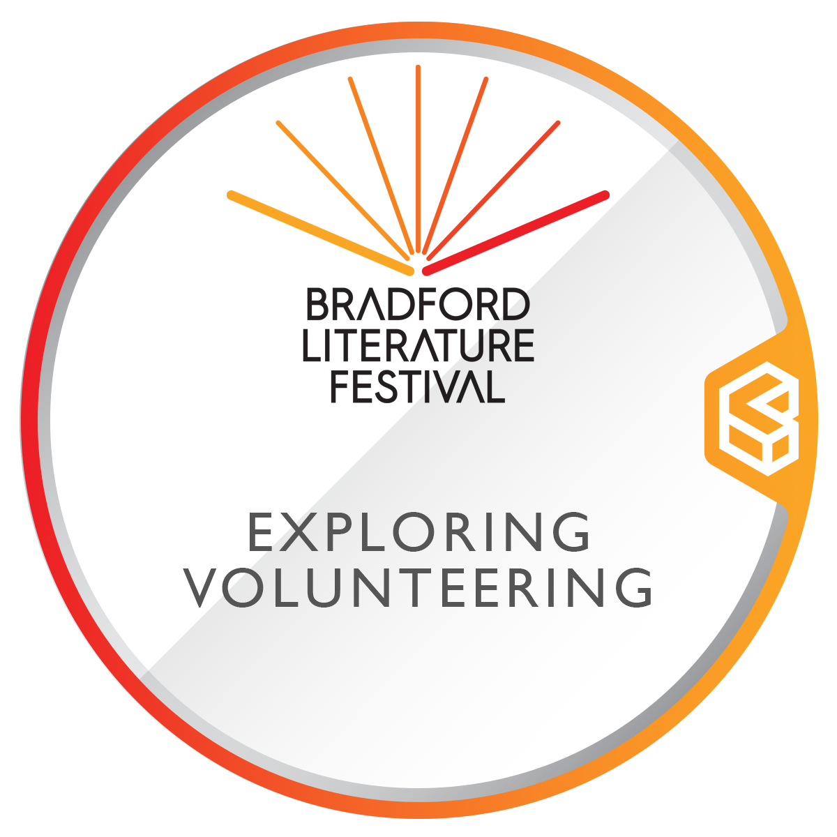 Bradford Literature Festival Exploring Volunteering digital badge artwork